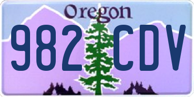 OR license plate 982CDV