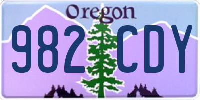 OR license plate 982CDY