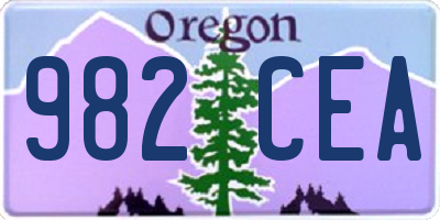 OR license plate 982CEA