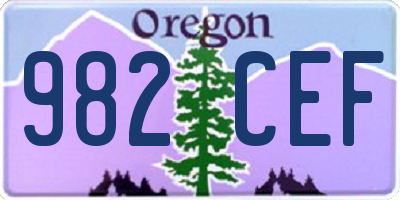 OR license plate 982CEF