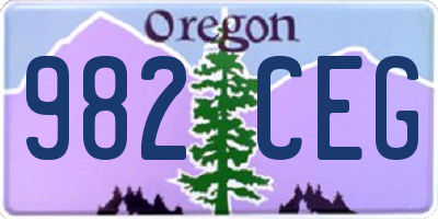 OR license plate 982CEG