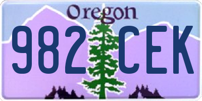 OR license plate 982CEK