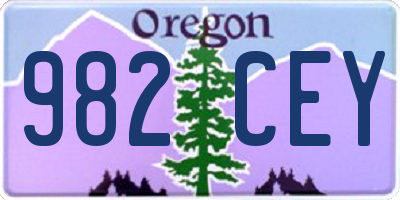 OR license plate 982CEY