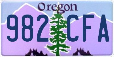 OR license plate 982CFA