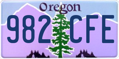 OR license plate 982CFE