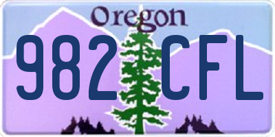 OR license plate 982CFL