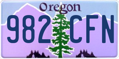 OR license plate 982CFN