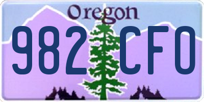 OR license plate 982CFO