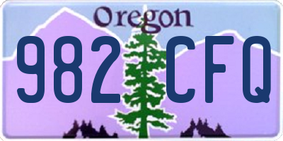 OR license plate 982CFQ