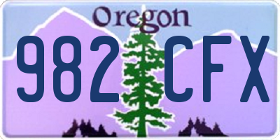 OR license plate 982CFX