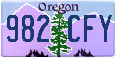 OR license plate 982CFY