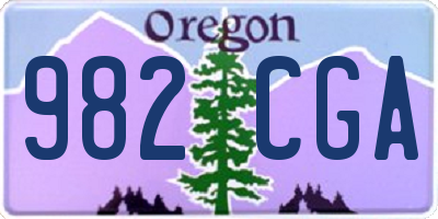 OR license plate 982CGA