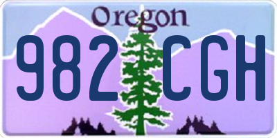 OR license plate 982CGH
