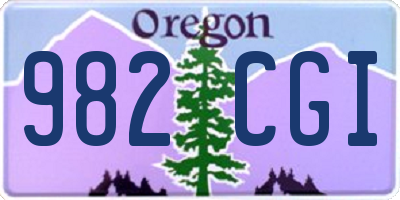 OR license plate 982CGI