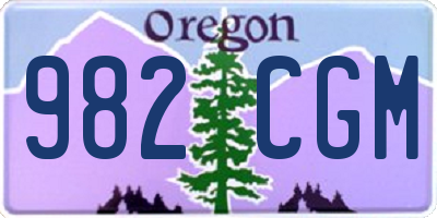OR license plate 982CGM