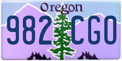 OR license plate 982CGO