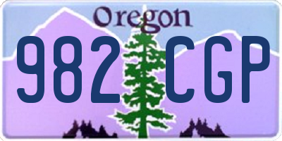 OR license plate 982CGP