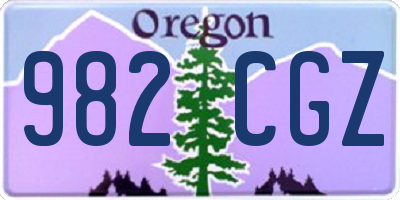 OR license plate 982CGZ