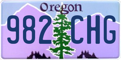 OR license plate 982CHG