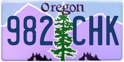 OR license plate 982CHK