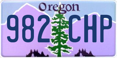 OR license plate 982CHP