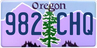 OR license plate 982CHQ
