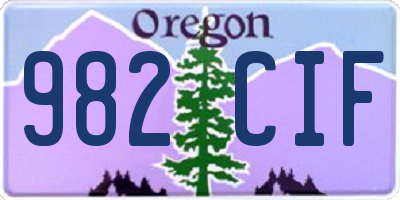 OR license plate 982CIF