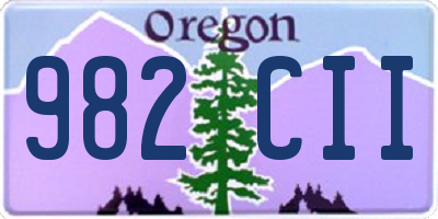 OR license plate 982CII