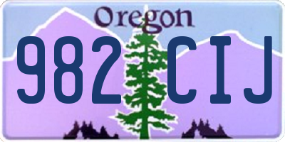 OR license plate 982CIJ
