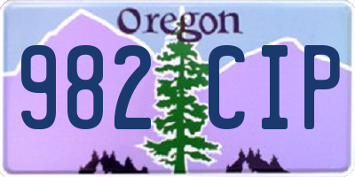 OR license plate 982CIP