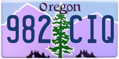 OR license plate 982CIQ