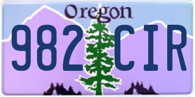 OR license plate 982CIR
