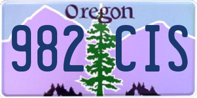 OR license plate 982CIS