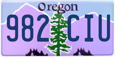 OR license plate 982CIU