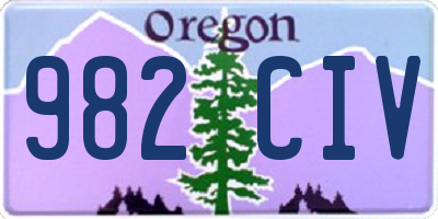 OR license plate 982CIV