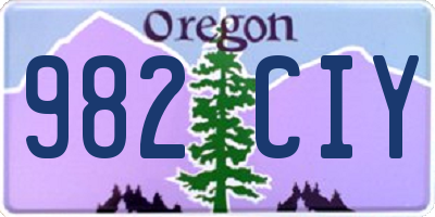 OR license plate 982CIY