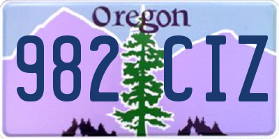 OR license plate 982CIZ