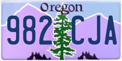OR license plate 982CJA