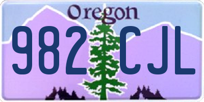OR license plate 982CJL