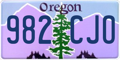 OR license plate 982CJO