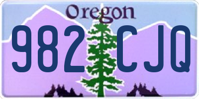 OR license plate 982CJQ