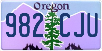 OR license plate 982CJU