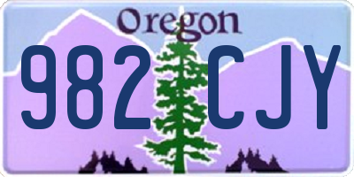 OR license plate 982CJY