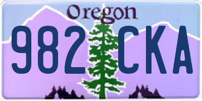 OR license plate 982CKA