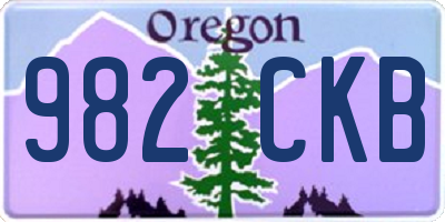 OR license plate 982CKB