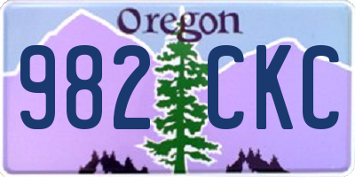 OR license plate 982CKC