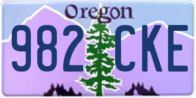 OR license plate 982CKE