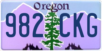 OR license plate 982CKG