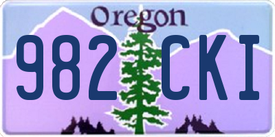 OR license plate 982CKI