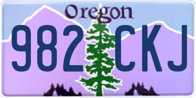 OR license plate 982CKJ